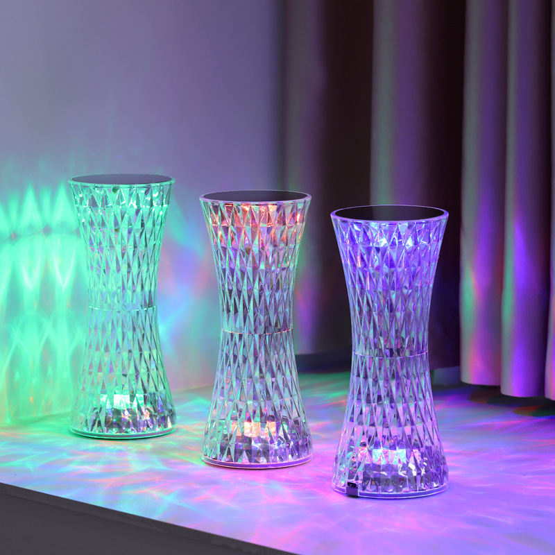 Up Lighting Decor - โคมไฟตั้งโต๊ะคริสตัลอะคริลิคตกแต่งคริสต์มาส ไฟกลางคืนสำหรับห้องนอน ไฟ LED ข้างเตียง ของขวัญ