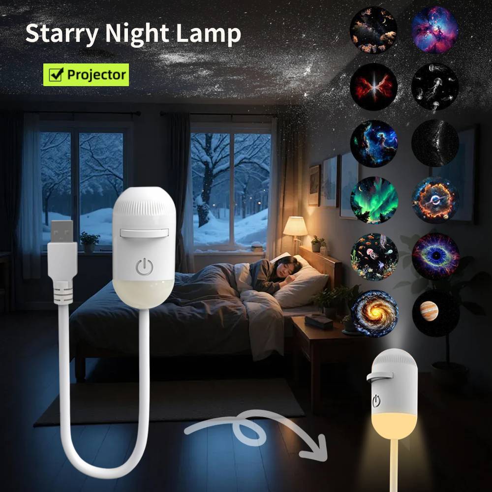Lighting Decoration Ideas - โปรเจคเตอร์ดาวกาแล็กซี่ขนาดเล็ก ไฟกลางคืน แสงดาวเต็มท้องฟ้า โคมไฟสร้างบรรยากาศในรถยนต์ ไฟโปรเจคเตอร์ USB
