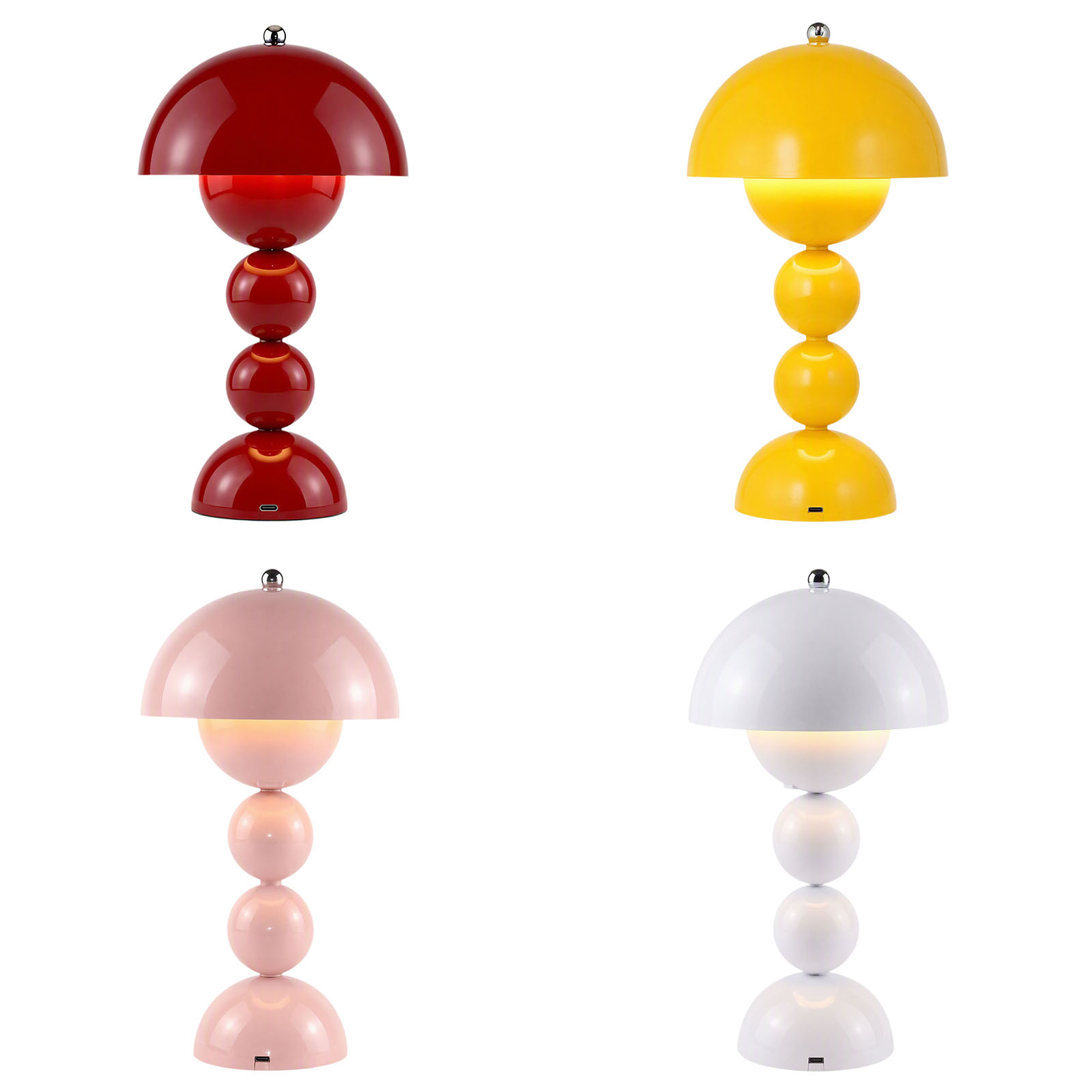 Lighting Decor Bedroom - โคมไฟตั้งโต๊ะวินเทจ รูปดอกเห็ด ไฟ LED USB 3
