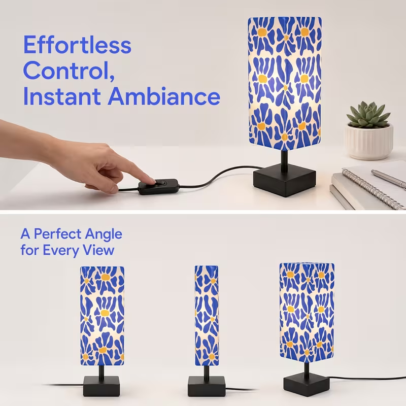 โคมไฟตั้งโต๊ะลายดอกไม้สีสันสดใ - Up Lighting Decor บทวิจารณ์และราคา