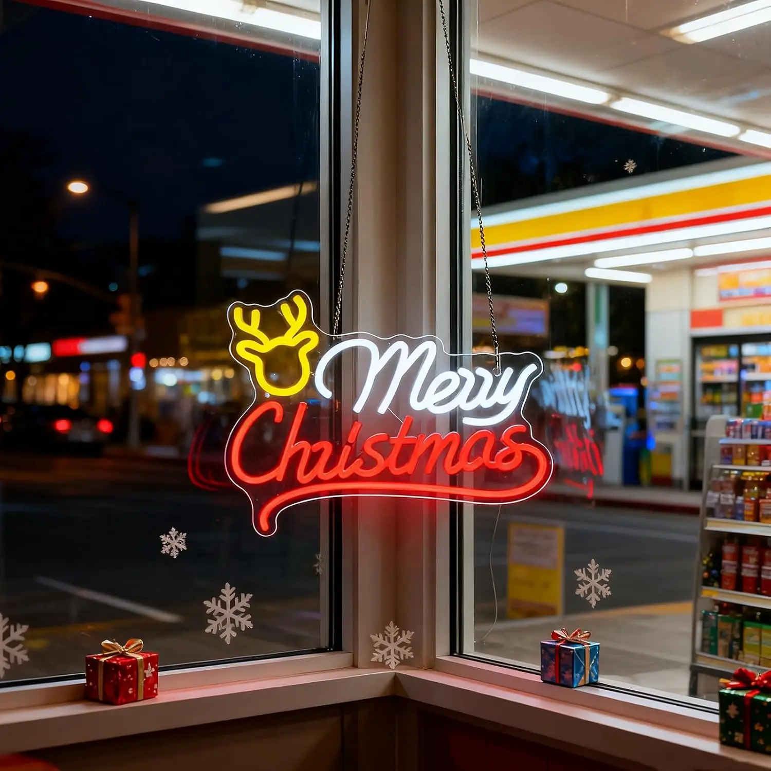 ป้ายไฟนีออนรูปกวางเรนเดียร์ ลา - Lighting Christmas Decor บทวิจารณ์และราคา