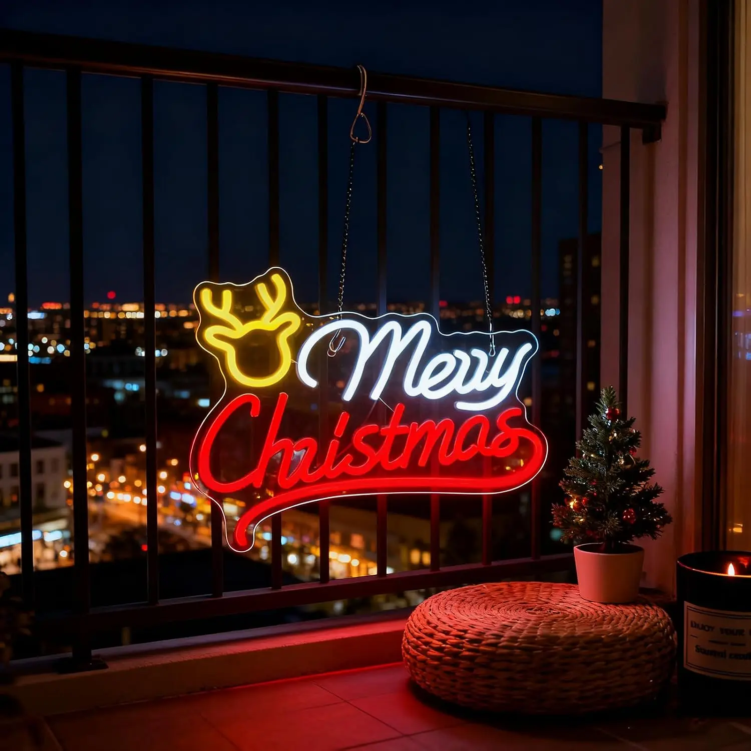 ป้ายไฟนีออนรูปกวางเรนเดียร์ ลา - Lighting Christmas Decor บทวิจารณ์และราคา