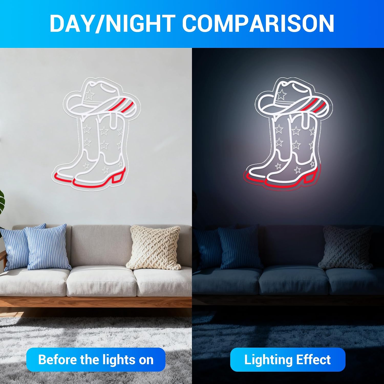 ป้ายไฟนีออน LED ลายรองเท้าบูทค - Lighting Decoration Ideas บทวิจารณ์และราคา